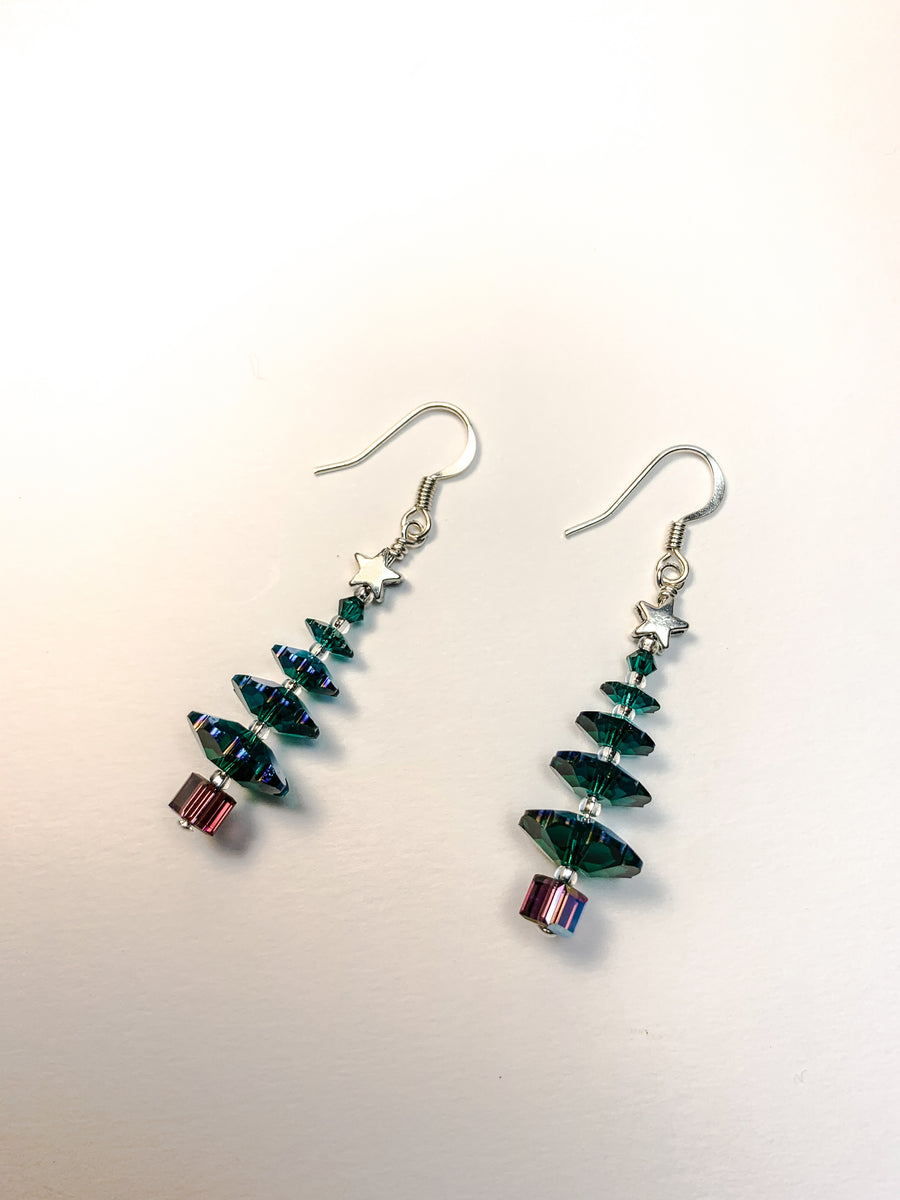 Swarovski christmas shop tree earrings