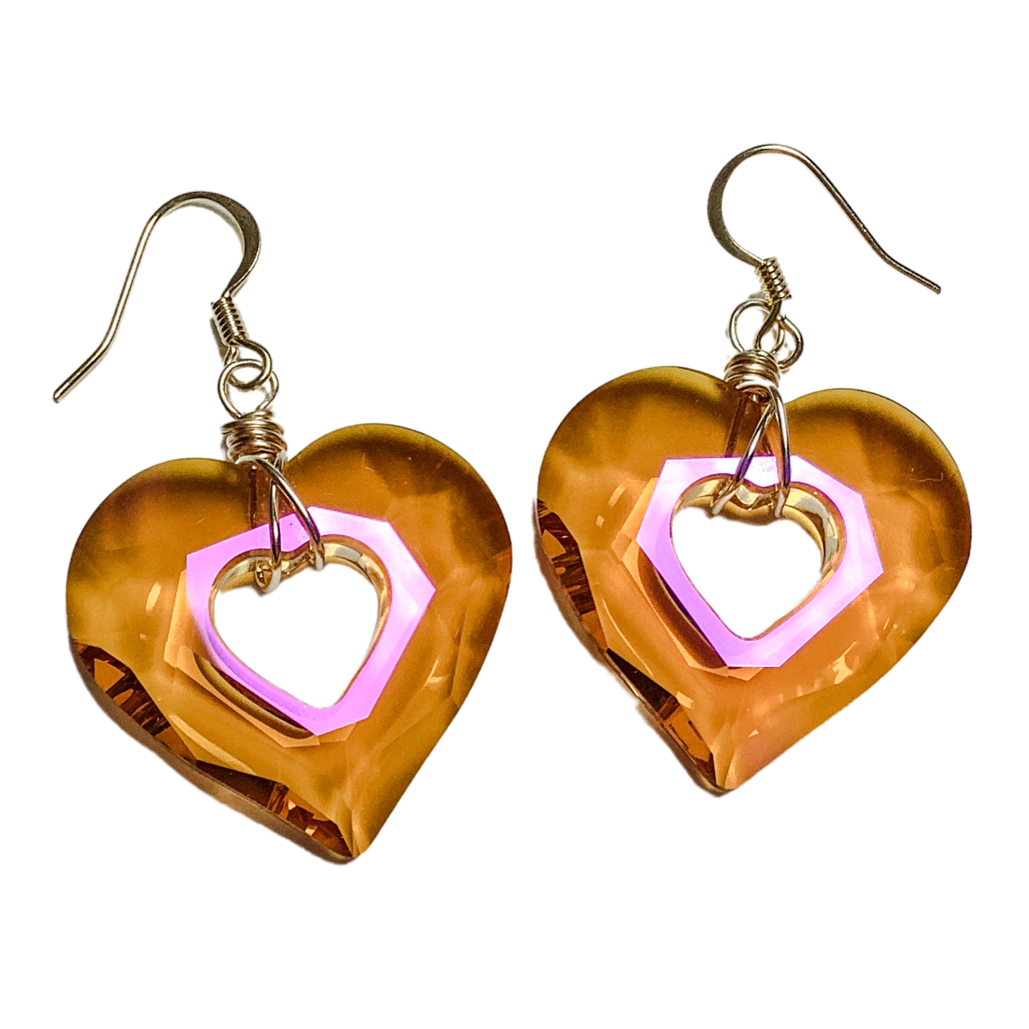 Crystal Passions Miss U Astral Pink heart earrings – Zipessa