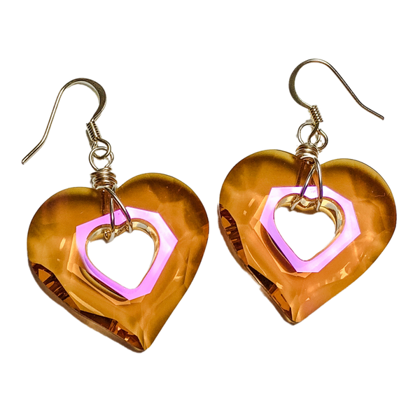 Crystal Passions Miss U Astral Pink heart earrings – Zipessa