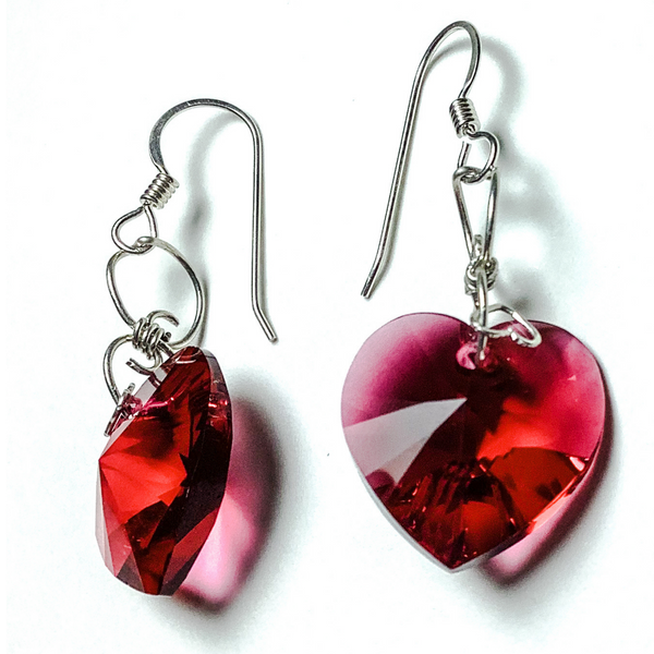 Swarovski Crystal Angel Wings Heart Earrings | Little Luxuries Designs